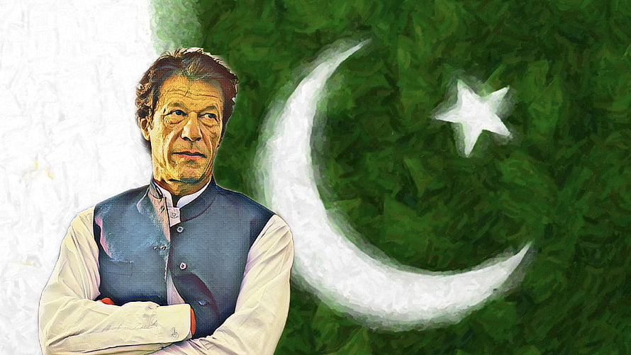 Imran Khan Digital Portrait Set Against the Pakistan National Flag HD wallpaper