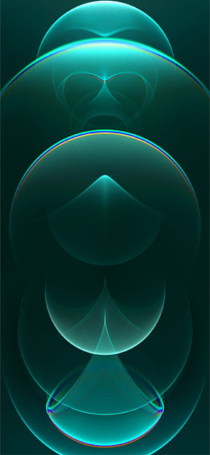 Abstract Teal Geometric Shapes with Iridescent Edges on Dark Background HD phone wallpaper