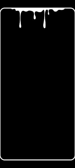 Minimalist Black AMOLED Wallpaper with White Dripping Border Frame HD phone wallpaper