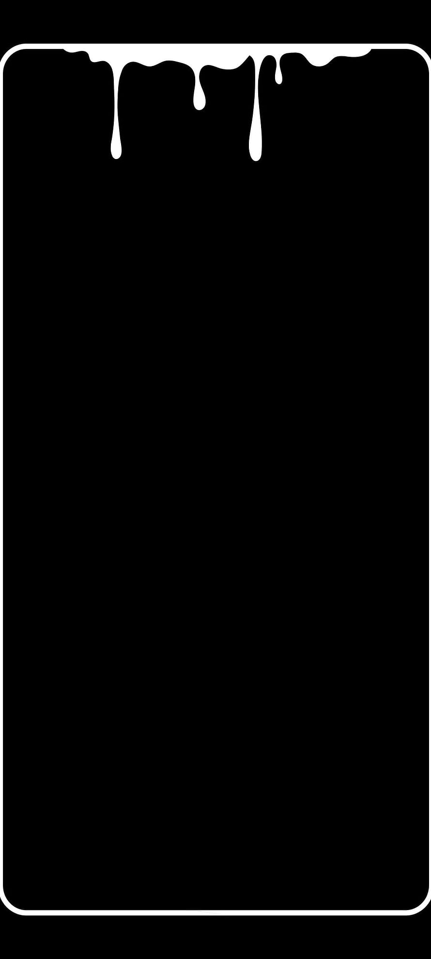 Minimalist Black AMOLED Wallpaper with White Dripping Border Frame HD phone wallpaper