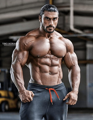 Sangram Chougule Indian Bodybuilder Muscular Physique Portrait HD phone wallpaper