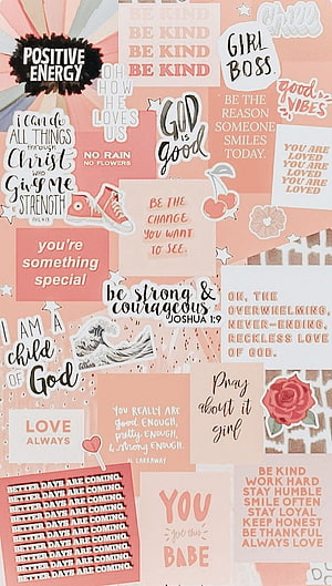Pink Christian Aesthetic Collage with Inspirational Bible Verses and Faith Quotes HD phone wallpaper