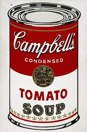 Andy Warhol Campbell's Soup Can Pop Art Print in Red and White HD phone wallpaper