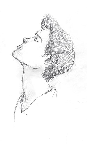 Expressive Pencil Sketch of a Young Man in Profile with Head Tilted Back, Easy Drawing, Pencil, Sketch, Colorful, Realistic Art, easy pencil sketch HD phone wallpaper