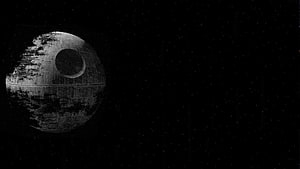 Star Wars Death Star Monochrome Space Scene Against Starry Black Background HD wallpaper
