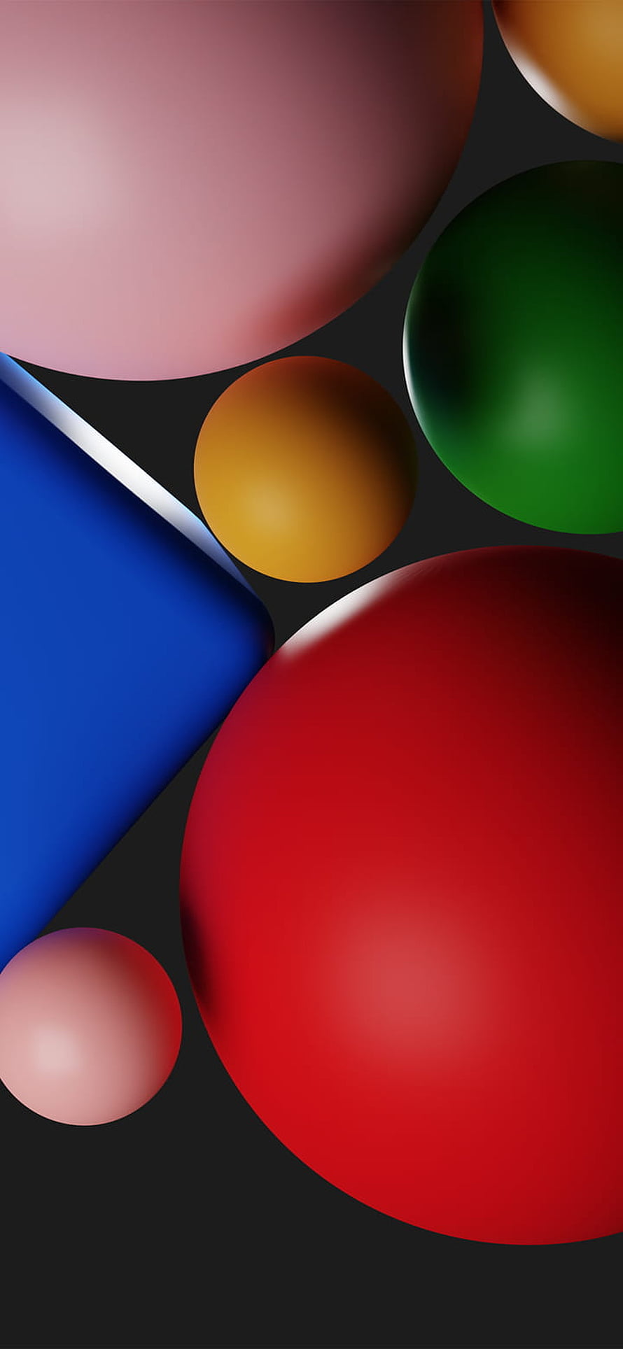 Google Pixel 4A Abstract 3D Spheres and Geometric Shapes Wallpaper HD phone wallpaper