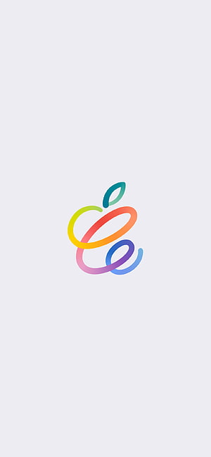 Apple Spring Loaded Event Logo with Rainbow Gradient Loops on Light Gray Background HD phone wallpaper