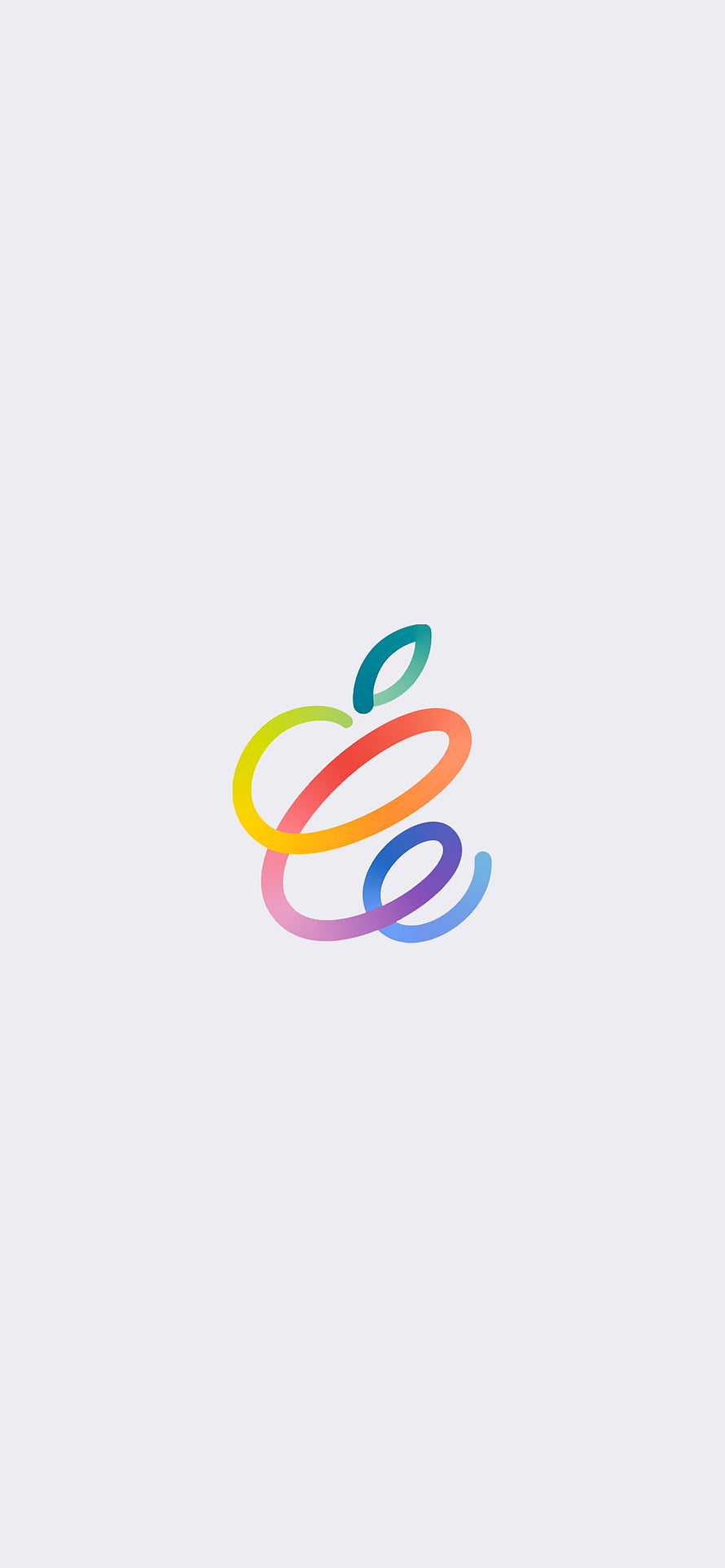 Apple Spring Loaded Event Logo with Rainbow Gradient Loops on Light Gray Background HD phone wallpaper