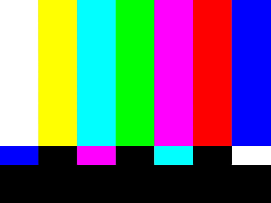 Classic SMPTE Color Bars Test Pattern with Vertical Stripes and Bottom Reference Blocks HD wallpaper