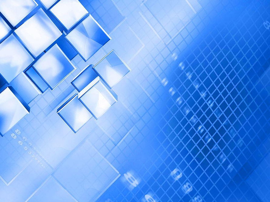 Abstract Blue Geometric Cubes and Digital Grid Pattern for Modern Tech Backgrounds HD wallpaper