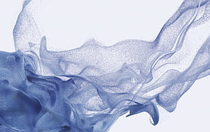 Ethereal Blue Ink Swirls on White Background Abstract Fluid Art HD wallpaper