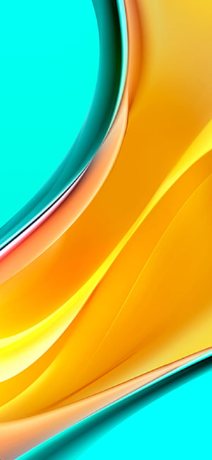 Vibrant Abstract Curves in Cyan and Orange with Smooth Gradient Flow HD phone wallpaper