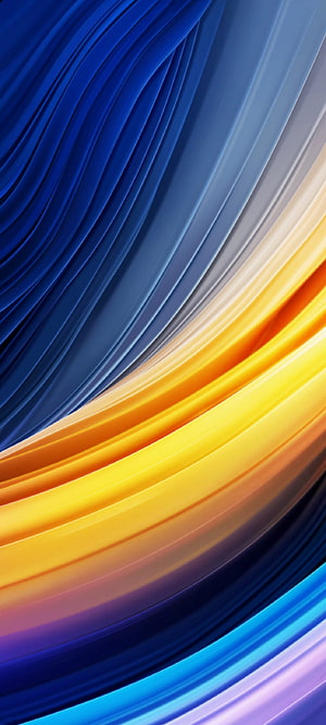 Vibrant Abstract Flowing Ribbons in Blue and Gold for Phone Background HD phone wallpaper