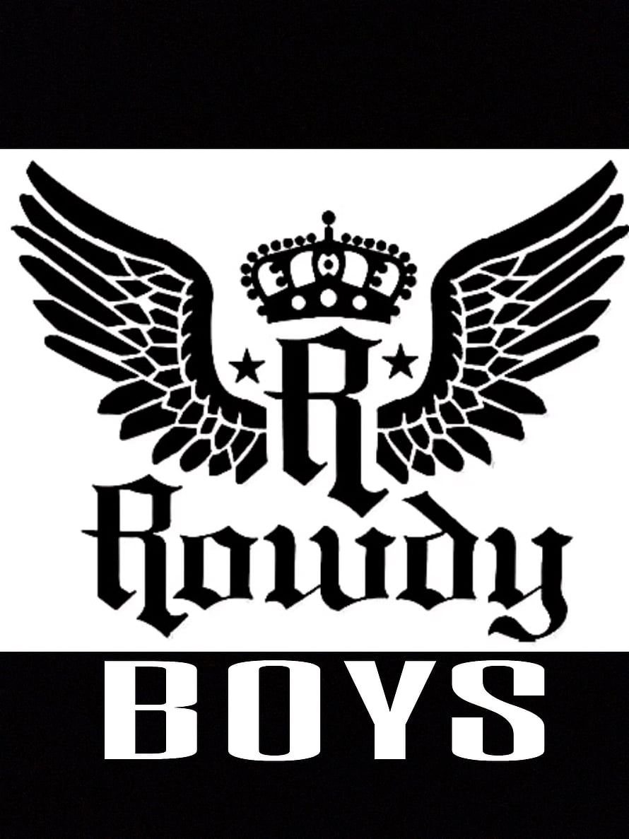 Rowdy Boys Black and White Winged Crown Logo Emblem Design HD phone wallpaper