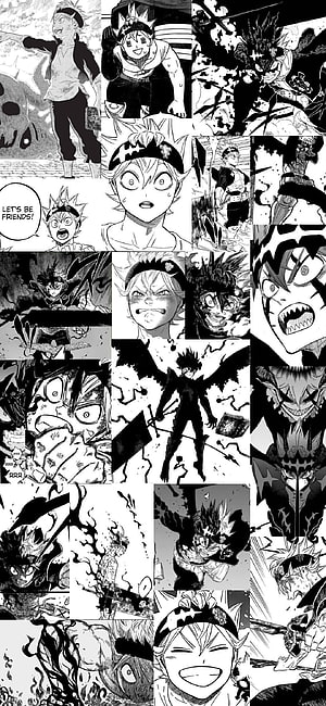 Asta Black Clover Manga Panel Collection Black and White Comic Art HD phone wallpaper