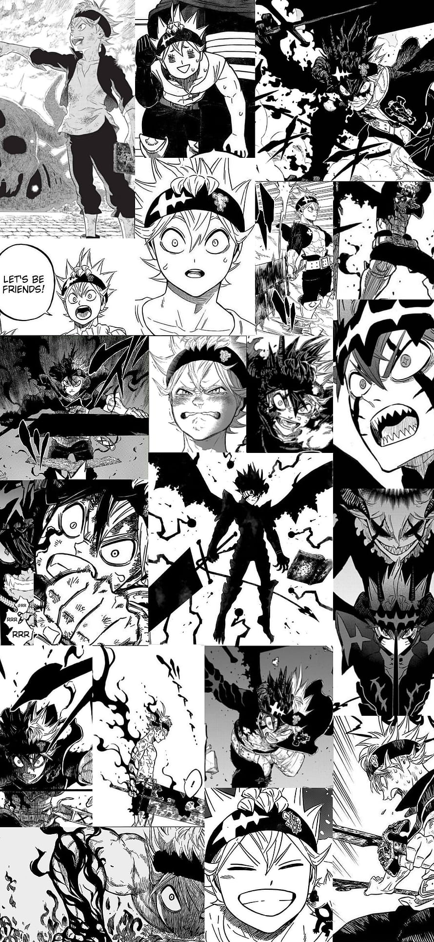 Asta Black Clover Manga Panel Collection Black and White Comic Art HD phone wallpaper