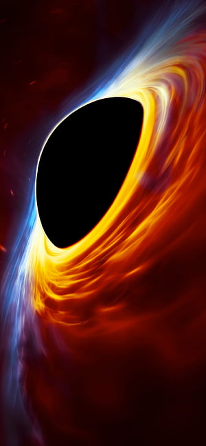 Vibrant Black Hole with Swirling Accretion Disk and Cosmic Energy Flows HD phone wallpaper