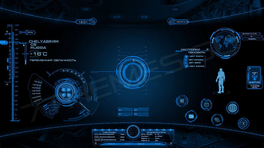 Iron Man JARVIS Futuristic Blue Holographic HUD Interface Dashboard HD wallpaper