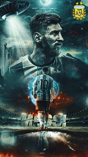 Lionel Messi Argentina National Team Fantasy Digital Art Wallpaper HD phone wallpaper