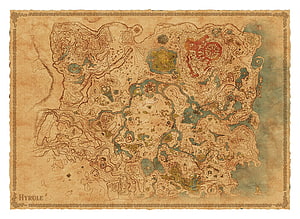 Hyrule World Map from The Legend of Zelda Breath of the Wild HD wallpaper