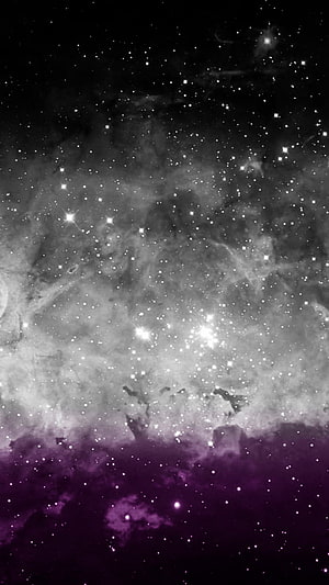 Asexual Pride Flag Design Featuring Starry Night Sky and Purple Nebula Gradient HD phone wallpaper