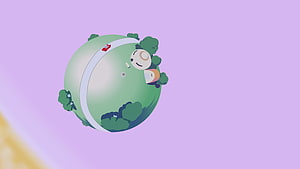 Minimalist Dragon Ball Z Planet Earth Illustration with Goku and Vegeta HD wallpaper