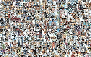 Shonen Jump Manga Panel Collage Featuring Naruto, One Piece, Dragon Ball, Bleach, and Hunter x Hunter HD wallpaper