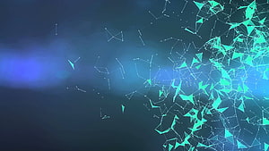 Abstract Digital Network Mesh with Glowing Cyan Triangles on Dark Blue Background HD wallpaper