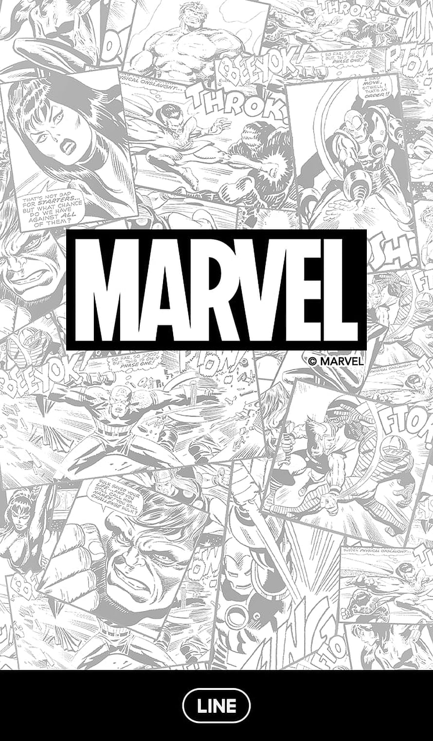 Monochrome Marvel Comic Panel Collage Wallpaper HD phone wallpaper