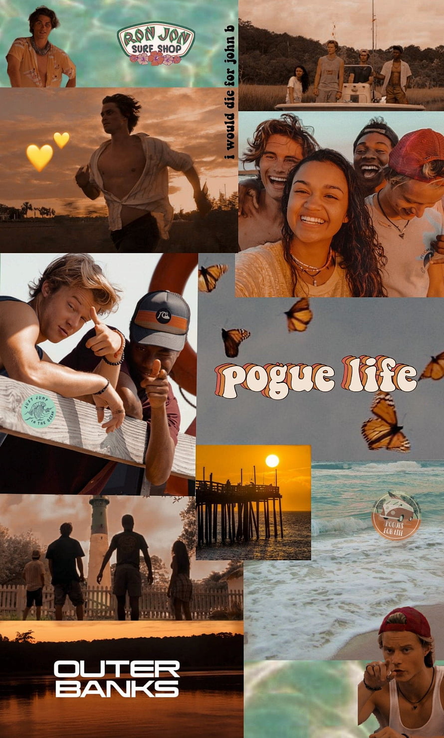 Outer Banks Character Collage with JJ Maybank and Pogue Life Aesthetic HD phone wallpaper