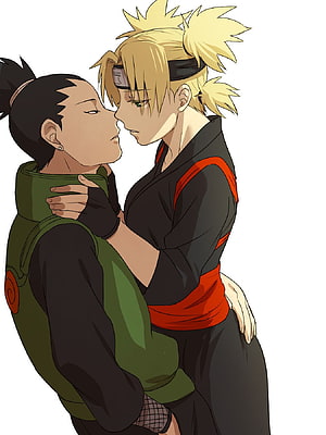 Shikamaru and Temari Intimate Embrace in Naruto Anime Style HD phone wallpaper
