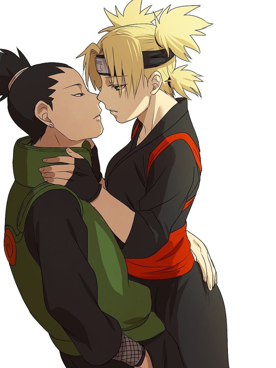 Shikamaru and Temari Intimate Embrace in Naruto Anime Style HD phone wallpaper