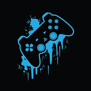 PlayStation Controller Dripping Ink Artwork on Black Background HD phone wallpaper