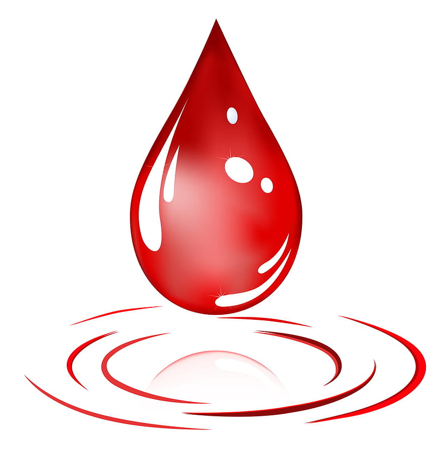 Glossy Red Blood Drop with Ripple Effect on White Background HD phone wallpaper