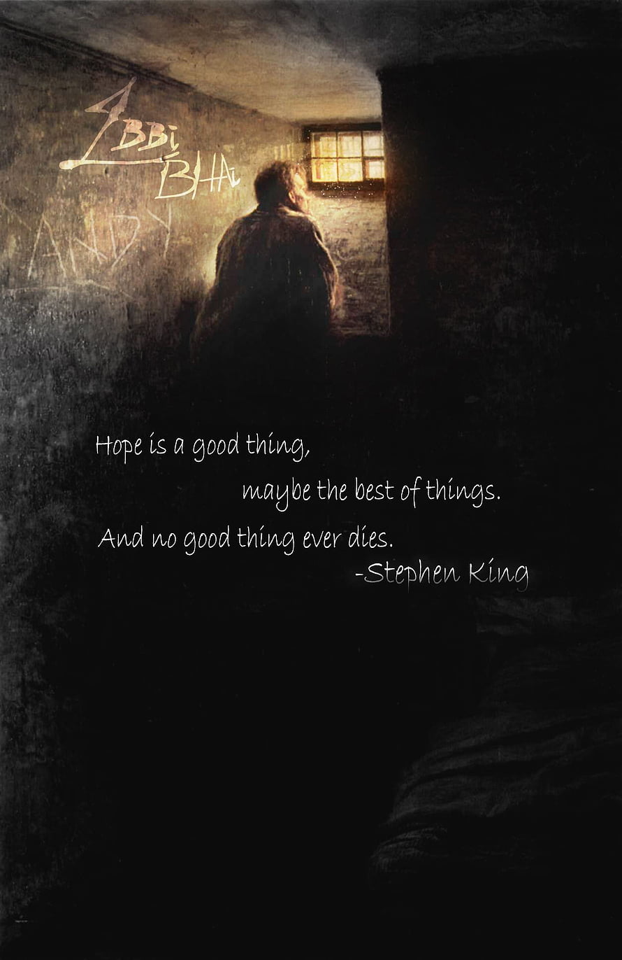 The Shawshank Redemption Hope Quote and Prison Cell Scene HD phone wallpaper