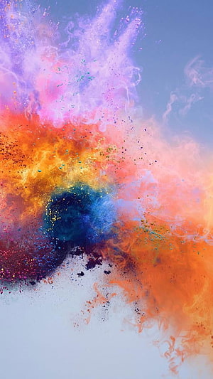 Vibrant Color Explosion in Water with Swirling Smoke and Ink Clouds HD phone wallpaper