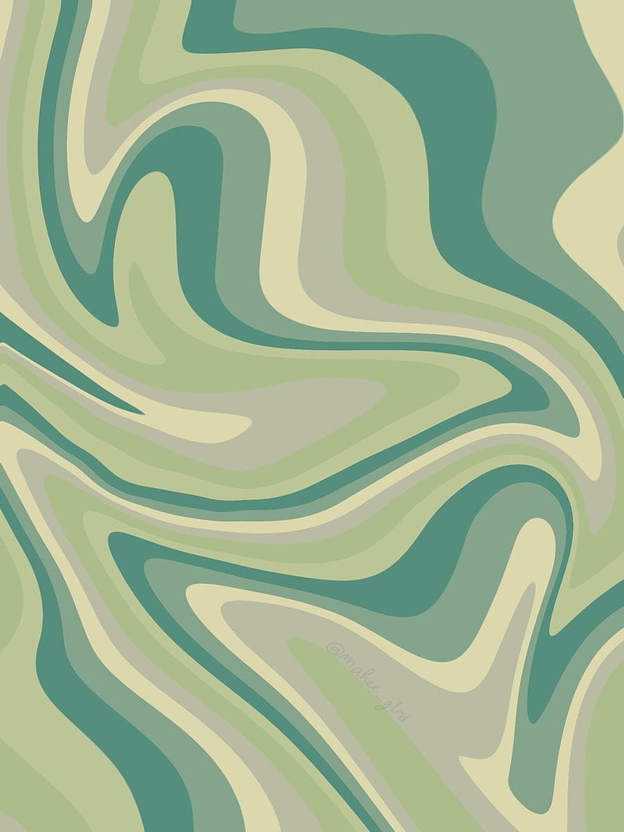 Sage Green Abstract Fluid Art with Soft Wavy Contour Lines and Earthy Tones HD phone wallpaper