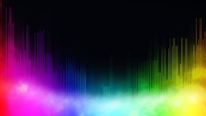 Vibrant RGB Spectrum Audio Visualizer with Neon Glow and Colorful Bars on Dark Background HD wallpaper
