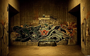 Urban Concrete Wall Covered in Colorful Hip Hop Style Graffiti Artwork HD wallpaper