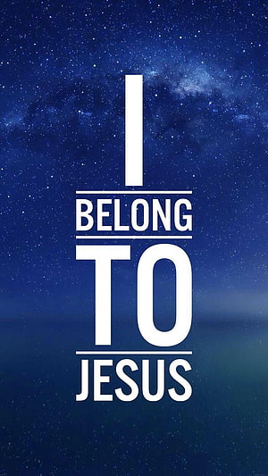 I Belong To Jesus Christian Quote on Starry Night Sky Background HD phone wallpaper
