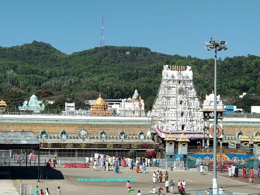 Tirumala Venkateswara Temple Gopuram and Golden Dome in Tirupati HD wallpaper