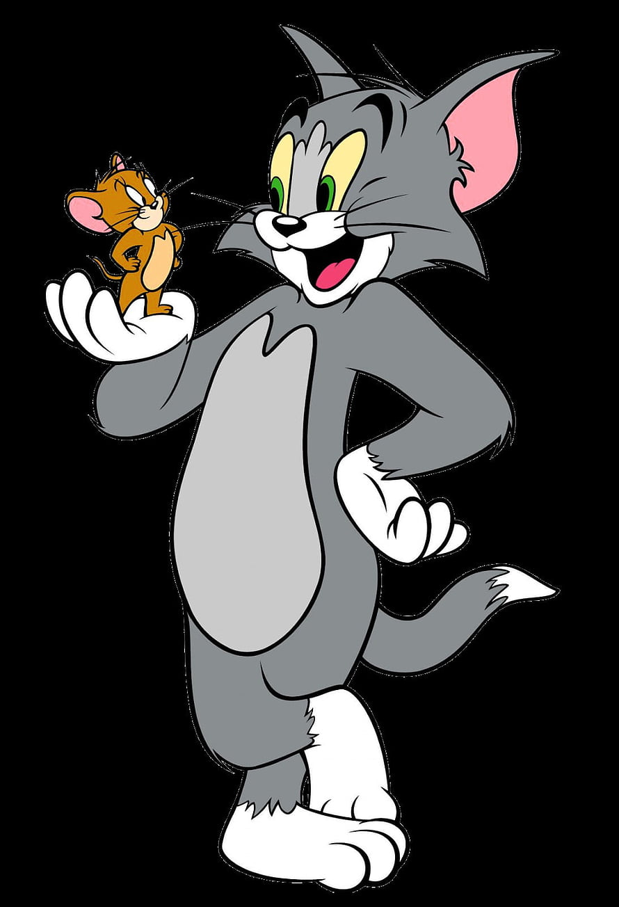 Tom and Jerry Classic Cartoon Characters on Black Background HD phone wallpaper