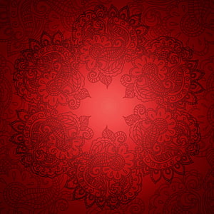 Intricate Red Paisley Mandala Pattern with Ornate Floral Motifs and Central Glow HD phone wallpaper