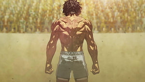 Kengan Ashura Anime Character Back View in Fighting Arena HD wallpaper