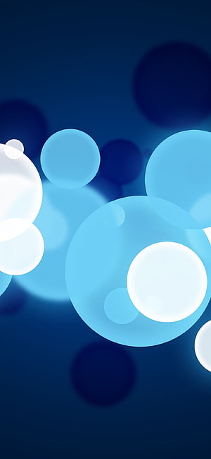 Abstract Blue and White Bubbles on Dark Navy Background HD phone wallpaper