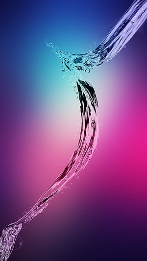 Samsung Galaxy Water Splash Gradient Wallpaper with Blue and Pink Hues HD phone wallpaper