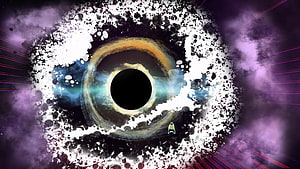 Infinite Void Domain Expansion from Jujutsu Kaisen with Black Hole and Cosmic Nebula HD wallpaper