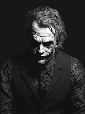 The Joker Black and White Portrait in Suit and Tie HD phone wallpaper