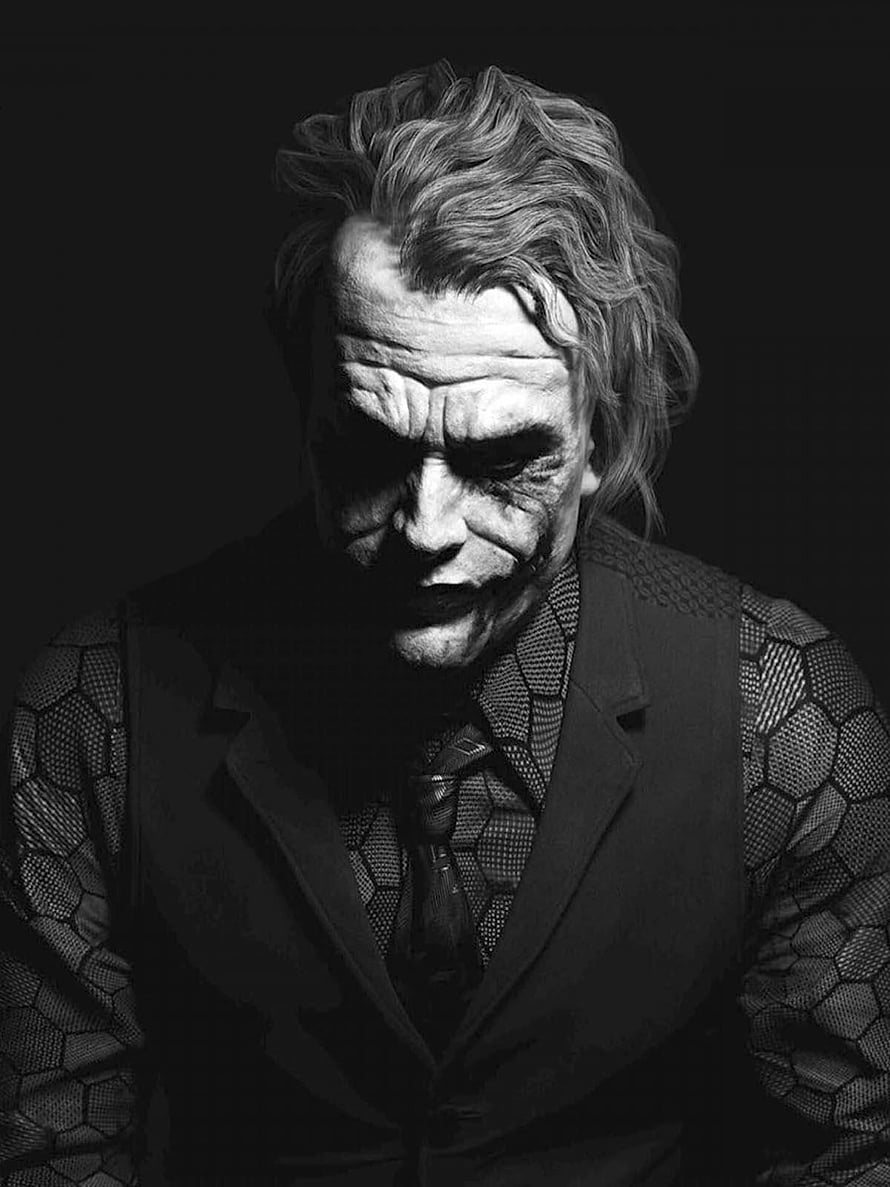 The Joker Black and White Portrait in Suit and Tie HD phone wallpaper