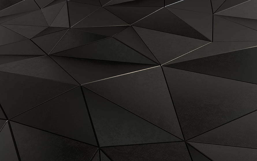 Dark Geometric Faceted Surface with Subtle Metallic Edge Highlights HD wallpaper